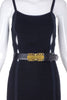 Gianni Versace Black Belt with Ornate Gold Buckle