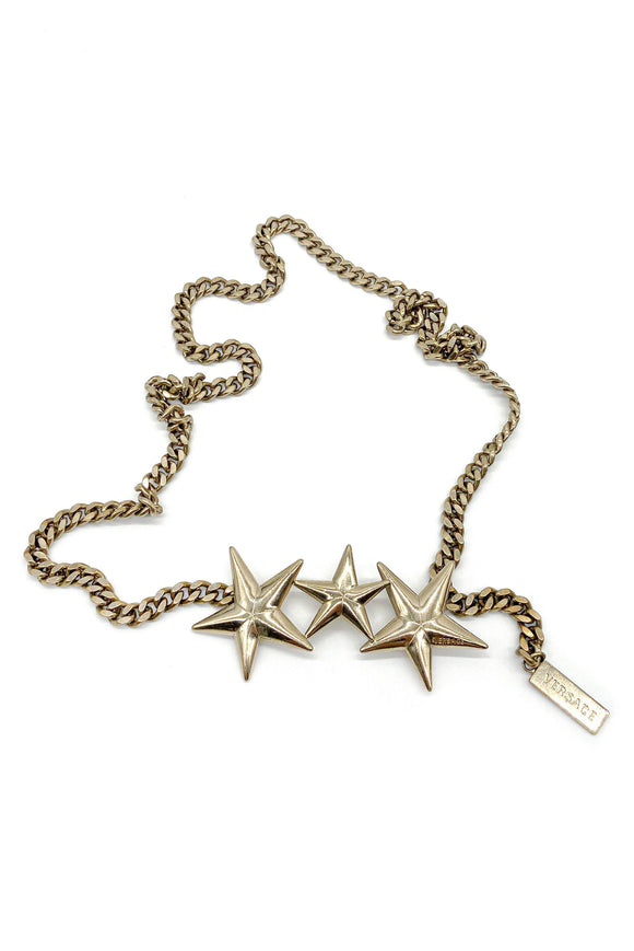 Versace Gold Chain Belt with a Three Star Buckle