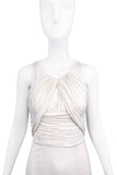 Versace Ivory White Silk Goddess Body Con Wrap Gown