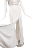 Versace Ivory White Silk Goddess Body Con Wrap Gown