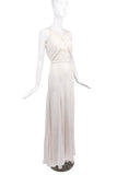 Versace Ivory White Silk Goddess Body Con Wrap Gown