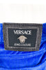 Versace Jeans Couture Blue Velvet with Gold Lurex Pinstripe Pants