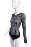 Versus Versace Black Lace One-Sleeve Bodysuit