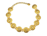 Versace Massive 1990's Gold Plated Medusa Coin Belt - 11 Links