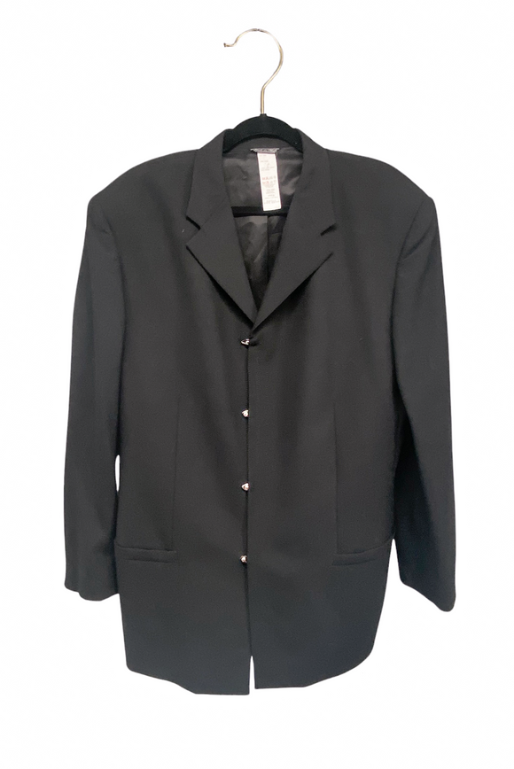 Gianni Versace Black Suit Blazer Jacket with Corset Style Hook and Eye Closures