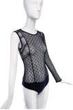Versus Versace Black Lace One-Sleeve Bodysuit