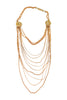 Versace Gold Multiple Chain Waterfall Medusa Necklace