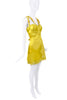 Versace Yellow Buckle Straps Lace Mini Dress FW 2019