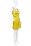 Versace Yellow Buckle Straps Lace Mini Dress FW 2019
