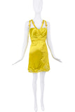 Versace Yellow Buckle Straps Lace Mini Dress FW 2019