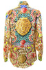 Versace Versus Baroque Jungle Print Silk Shirt
