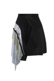 Versus Versace Black Asymmetrical Skirt with Oroton Chainmail SS2017