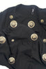 Versus Versace Black T-Shirt with Silver Lion Medusa Medallions