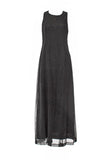 Versus by Gianni Versace Black Maxi Dress Gown with Gold Polka Dots