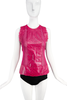 Versus Versace Fuchsia Pink Mesh and Floral Plastic Lace Top SS2013
