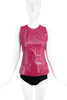Versus Versace Fuchsia Pink Mesh and Floral Plastic Lace Top SS2013