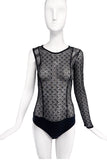 Versus Versace Black Lace One-Sleeve Bodysuit