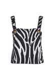 Versus Versace Black & White Zebra Print Tank Top & A Line Skirt with Lion Medallion Details Resort2014