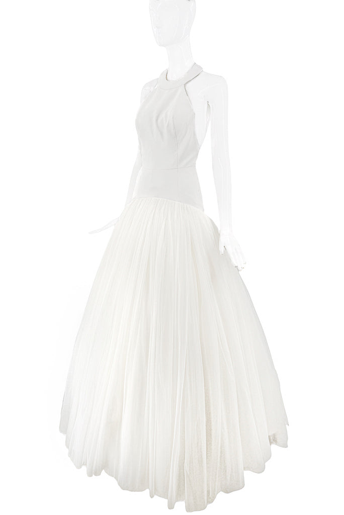 Viktor & Rolf Ivory Drop Waist Tool Gown