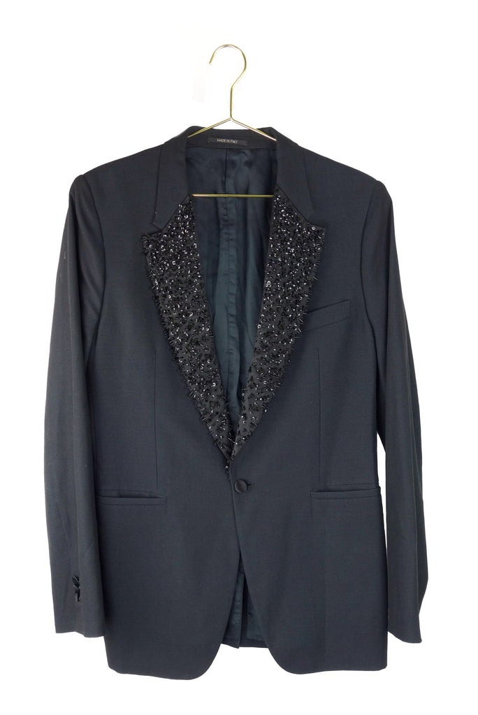 Viktor & Rolf Black Evening Blazer with Beaded and Sequin Lapel