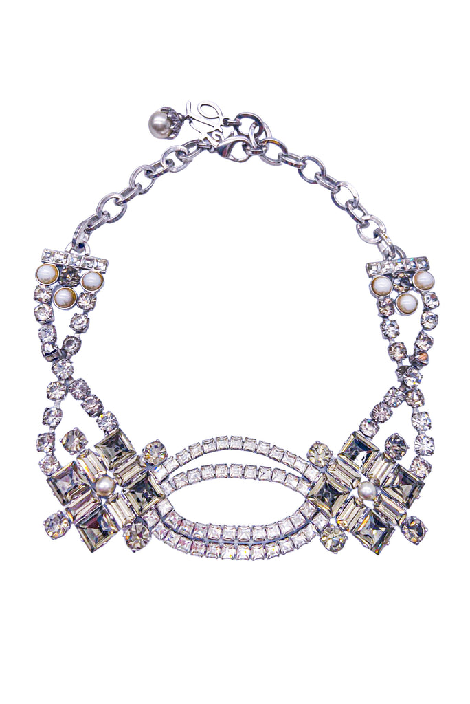 Dsquared2 Crystal Pearl Art Deco Necklace