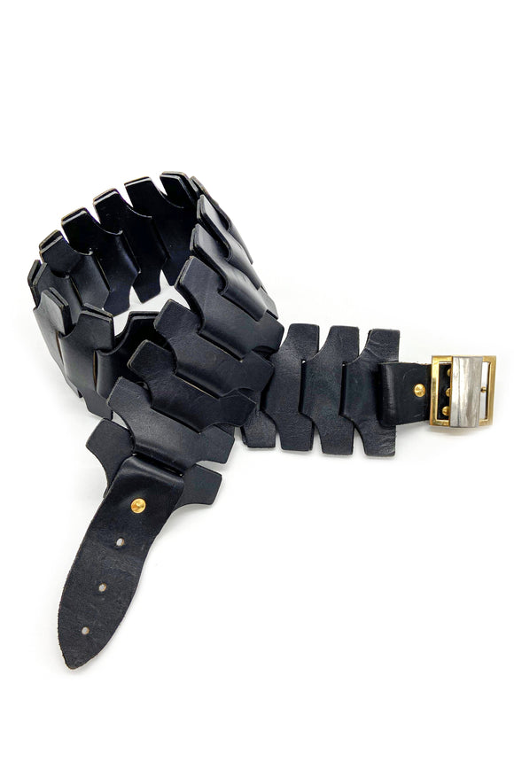 Vintage Interlocked Wide Leather 