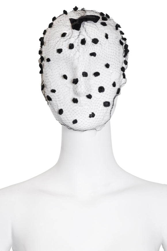 Vintage Fishnet Polka Dot Veil