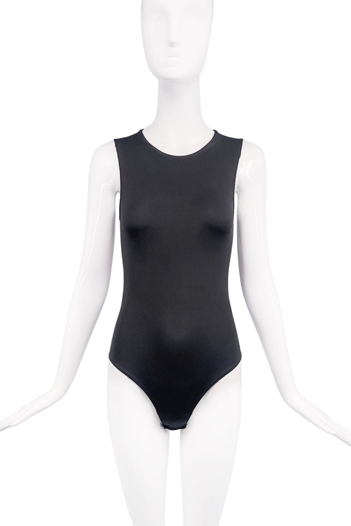 Vintage Black Nylon "Scuba" Bodysuit