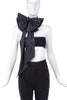 Vintage Black Satin Oversize Neck Bow Tie