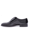 Vintage Black Patent Leather Lace-Up Derby Men's Shoe