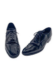 Vintage Black Patent Leather Lace-Up Derby Men's Shoe