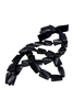 Nina Ricci Black Jet Faceted Rectangular Bead Necklace with Bow