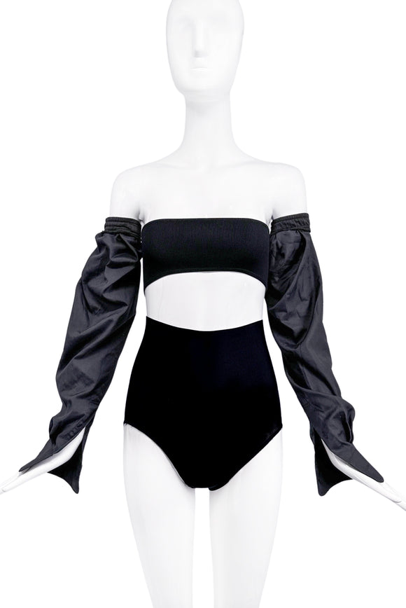 Vintage Black Cotton Detached Deconstructed Sleeves