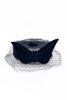 Vintage Pillbox Cocktail hat with Velvet Bow and Net Tulle Veil