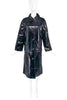 Vintage Black PVC Vinyl Faux Leather COURRÈGES Style Mac Coat