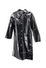 Vintage Black PVC Vinyl Faux Leather COURRÈGES Style Mac Coat