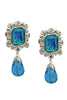 Vintage Silver & Blue Embellished Drop Earrings