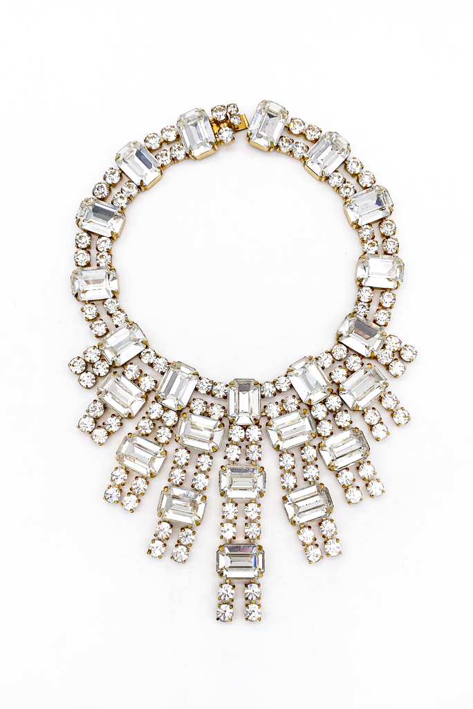 Vintage Crystal Heavy Couture "Marilyn" Necklace stamped Vogue