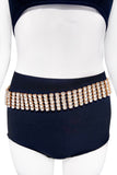 Vintage Gold Crystal Wide Bling Belt