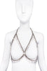 Vintage Silver Chain Crystal Beaded Bra Harness Top (Copy)