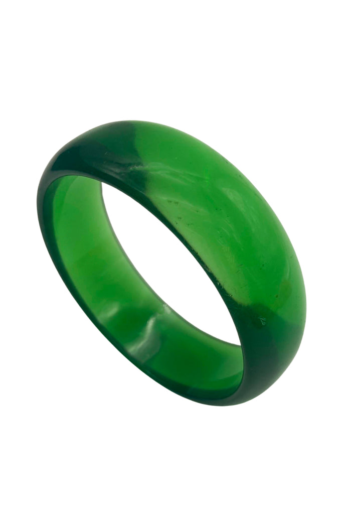 Vintage Green Lucite Resin Bangle Bracelet