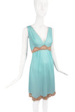 Vintage Emilio Pucci Seafoam Green Negligee Slip Dress with Lace