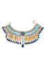 Vintage Etro Aquamarine Blue, Topaz Yellow and Sapphire Crystal "Cleopatra" Choker Necklace
