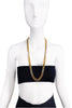 Vintage Gold Silver Rhinestone Long Chain Link Necklace