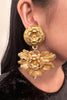 Dominique Aurientis Paris Gold Leaf Massive Vintage Earrings