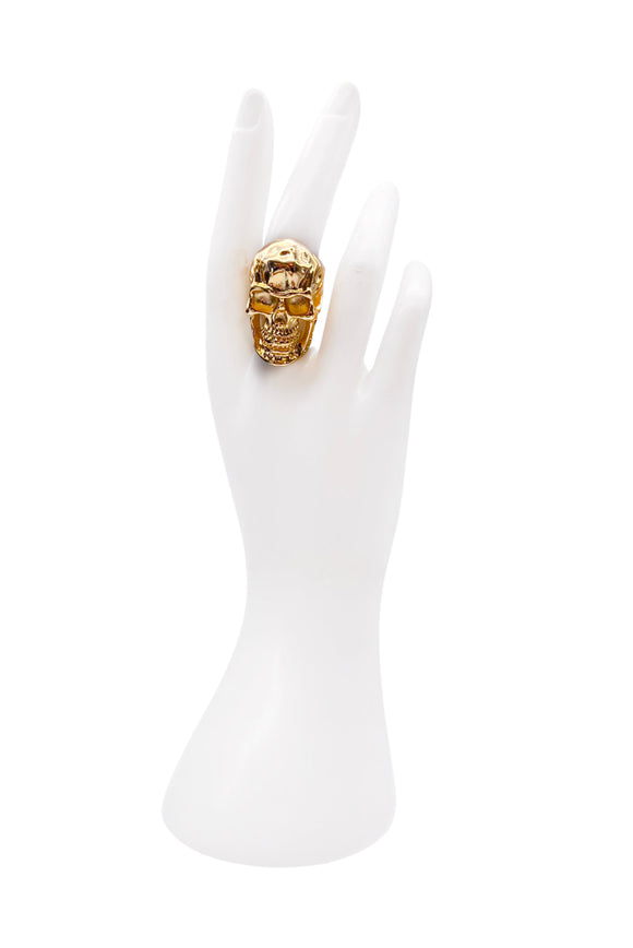 Vintage Gold Skull Statement Ring