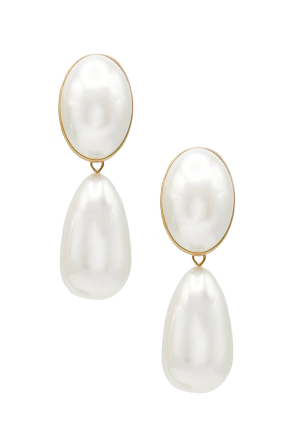 Vintage Gold Pearl Drop Earrings
