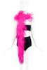 Vintage Bright Pink Fuchsia Skinny Ostrich Feather Boa