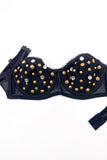 Vintage "Madonna" Bralet with Studs and Crystals