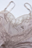 Vintage Mauve Negligee Slip Dress with Lace Details
